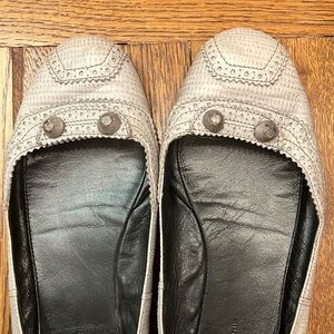 Light grey leather Balenciaga flats